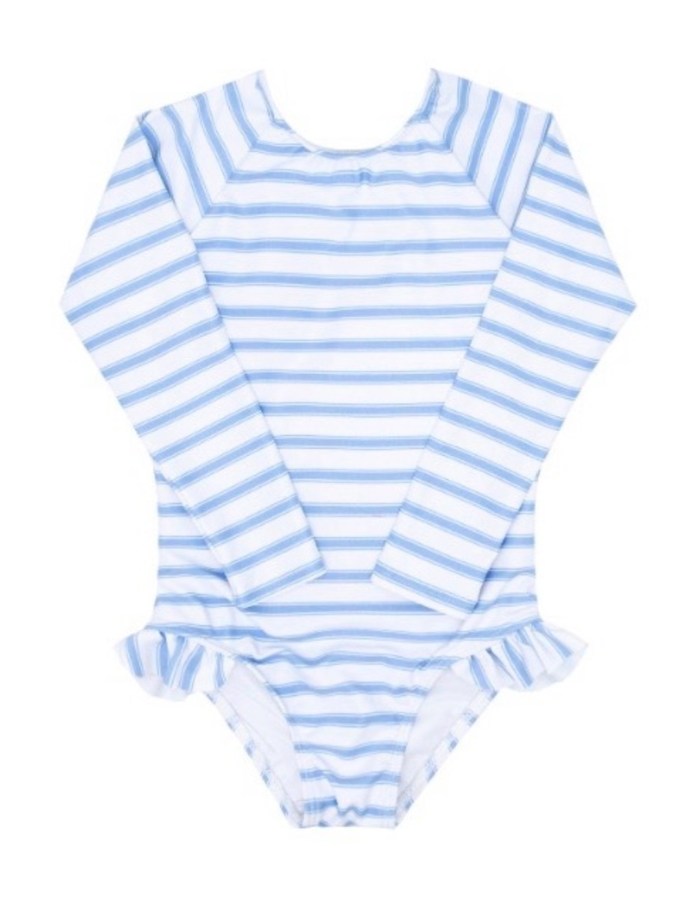 NWT - Minnow girls boca blue stripe rashguard one piece, size 11/12